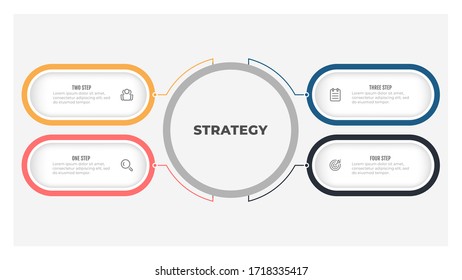 Business infographics. Process chart. Creative concept for annual report with 4 steps, options. Vector illustration.