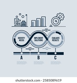 Business infographics process. Timeline infographics with-3 steps, and-options.Vector-design.
