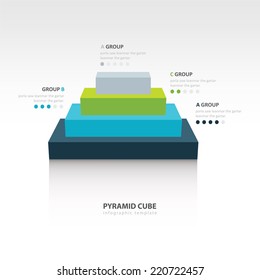 Business Infographics pyramid cube