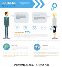 Infografía Empresarial Set Copy Space For Presentation Data Report Concepto Vector plano Ilustración