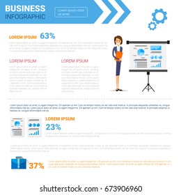 Business Infographics Set Copy Space For Presentation New Idea Project Concept Flat Vector Illustration