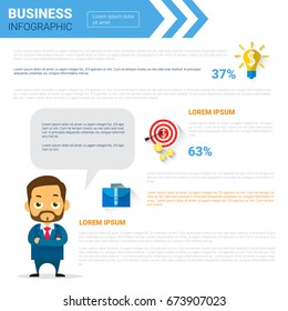 Business Infographics Set Copy Space For Presentation New Idea Project Concept Flat Vector Illustration