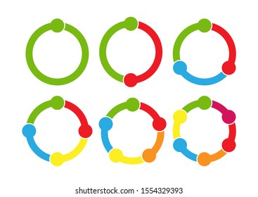 Business infographics. A set of looped colored elements to illustrate a plan, strategy, or business development. Flat design.
