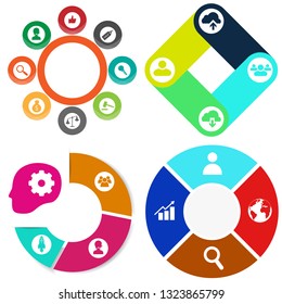 infografías de negocios. Juego de gráficos circulares
