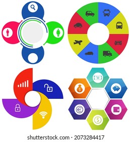Business infographics. Set of pie chart	