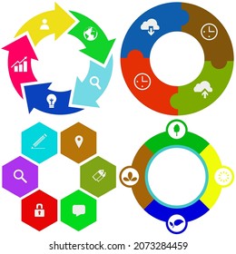 infografías de negocios. Juego de gráfico circular	