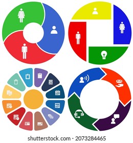 Business infographics. Set of pie chart	