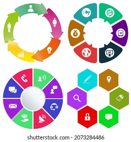 infografías de negocios. Juego de gráfico circular	