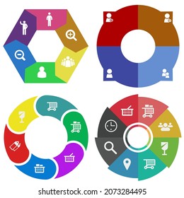 infografías de negocios. Juego de gráfico circular	