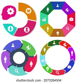 infografías de negocios. Juego de gráfico circular	