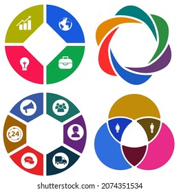 Business infographics. Set of pie chart	