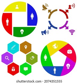 infografías de negocios. Juego de gráfico circular	