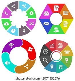 infografías de negocios. Juego de gráfico circular	