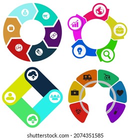 infografías de negocios. Juego de gráfico circular	