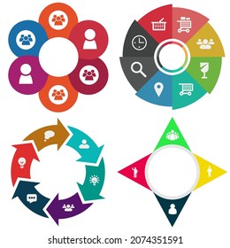 Business infographics. Set of pie chart	