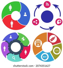 Business infographics. Set of pie chart	