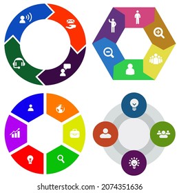 infografías de negocios. Juego de gráfico circular	