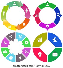 infografías de negocios. Juego de gráfico circular	