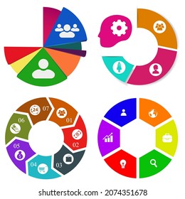 Business infographics. Set of pie chart	