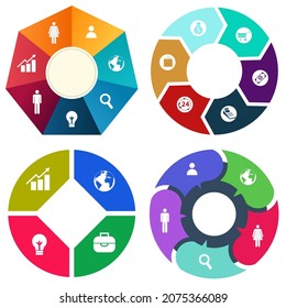 infografías de negocios. Juego de gráfico circular	