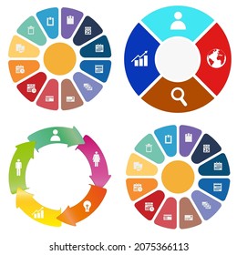 Business infographics. Set of pie chart	