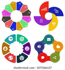 infografías de negocios. Juego de gráfico circular	