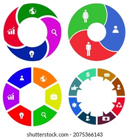 Geschäftsinformationen. Set von Kuchendiagrammen	