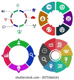 Business infographics. Set of pie chart	