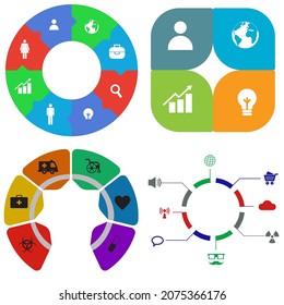 Business infographics. Set of pie chart	
