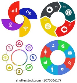 Business infographics. Set of pie chart	