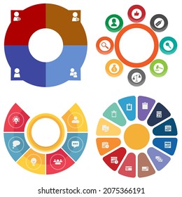 infografías de negocios. Juego de gráfico circular	