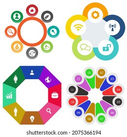Business infographics. Set of pie chart	