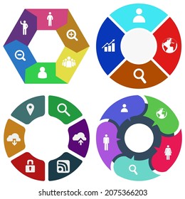 infografías de negocios. Juego de gráfico circular	