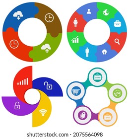 Business infographics. Set of pie chart	