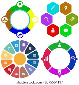 infografías de negocios. Juego de gráfico circular	