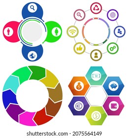 Business infographics. Set of pie chart	