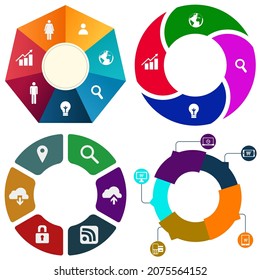 Business infographics. Set of pie chart	