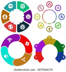 infografías de negocios. Juego de gráfico circular	