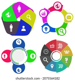 infografías de negocios. Juego de gráfico circular	
