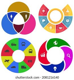Business infographics. Set of pie chart	
