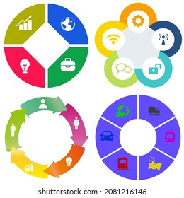 Business infographics. Set of pie chart	
