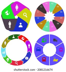 Business infographics. Set of pie chart	
