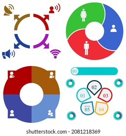 Business infographics. Set of pie chart	
