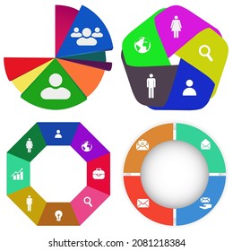 Business infographics. Set of pie chart	