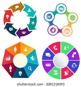 Business infographics. Set of pie chart	