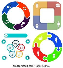 Business infographics. Set of pie chart	