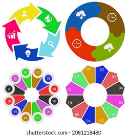 Business infographics. Set of pie chart	