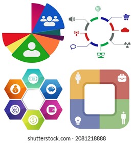 Business infographics. Set of pie chart	