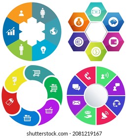 infografías de negocios. Juego de gráfico circular	