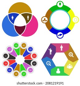 Business infographics. Set of pie chart	